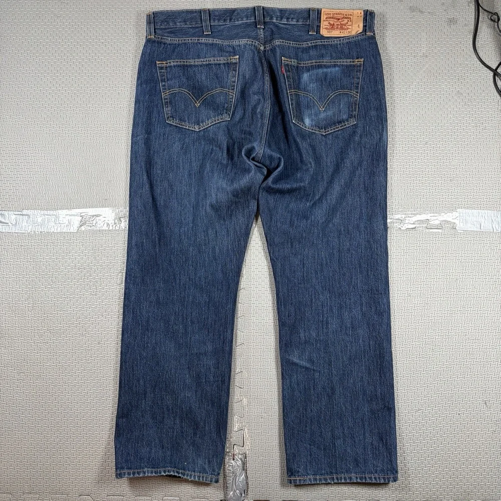 Vintage Levi's 501 Jeans Button Fly Straight Leg Medium Wash Denim 42x30 EUC
